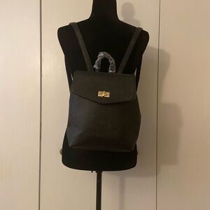 NWT Elegant Black Leather Backpack(Vanessa Williams)